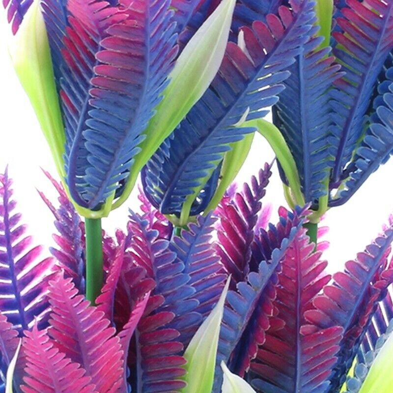 Decoration Plastic Simulated Sea Plants Flora for Aquarium Fish Tank purple S3C2