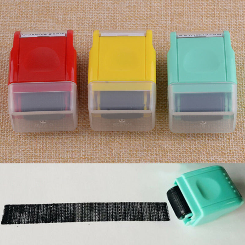 1.6CM SelfInking Stamp Guard Your ID Roller Stamp Office Messy Code Security