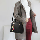Women Handbags Ladies Purses Satchel Shoulder Bags Tote Bag(Black) E4D3
