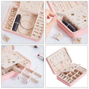 Portable PU Jewelry Box Zipper Bracelet Earrings Necklace Rings Storage Cas