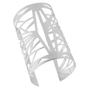 Women Men Retro Geometric Hollow Cuff Wide Big Metal Bangle Punk Bracelet Charms