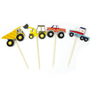 24pcs Cake Dessert Inserted Cards Car Tractor Pattern 9cm KidsPartyDecorationsSD