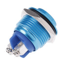 1PC 19mm waterproof blue momentary metal push button reset switch high heMO