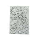 smiling face on sun and clouds Scrapbooking Album Card Decor Clear Stamps 3c