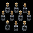 10pc Glass Cork Bottles Square Vial Wishing Bottle DIY Pendants Clear