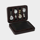 8 Slot Portable Black Carbon Fiber PU Leather Watch Zipper Storage Bag Trav J8P7