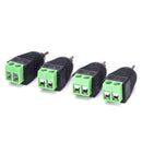 4 Pack RCA Cable Audio Adapter Phono RCA Male Plug to AV Screw Terminal Speaker