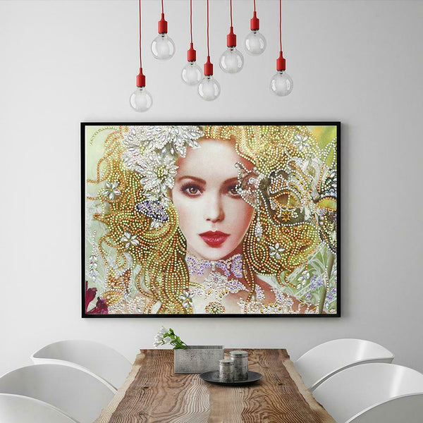 5D DIY Special Shaped Diamond Painting Beauty Cross Stitch Mosaic Kit Decor