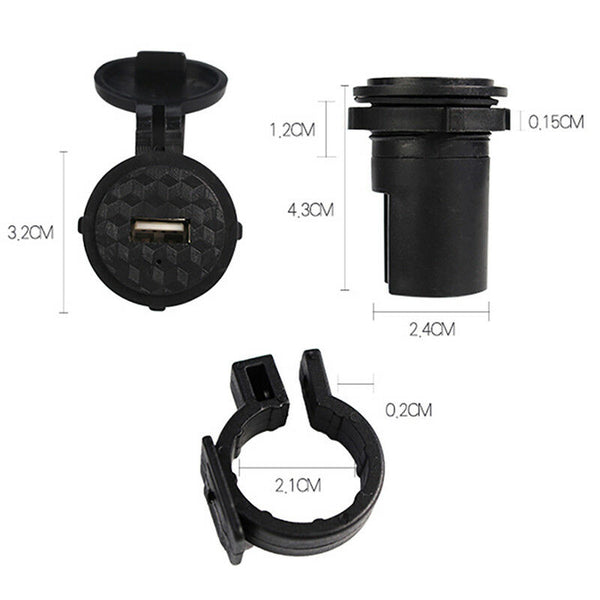 Waterproof USB Charger Socket Adapter Power for 12V Car Motorcycle Handlebar `Z