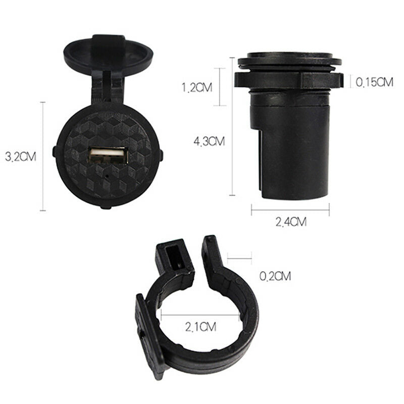 Waterproof USB Charger Socket Adapter Power for 12V Car Motorcycle Handlebar `Z