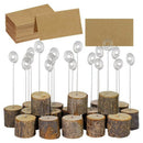 20 Pieces Of Rustic Wood Card Holder with Swirl Line Wooden Barbell Piece M