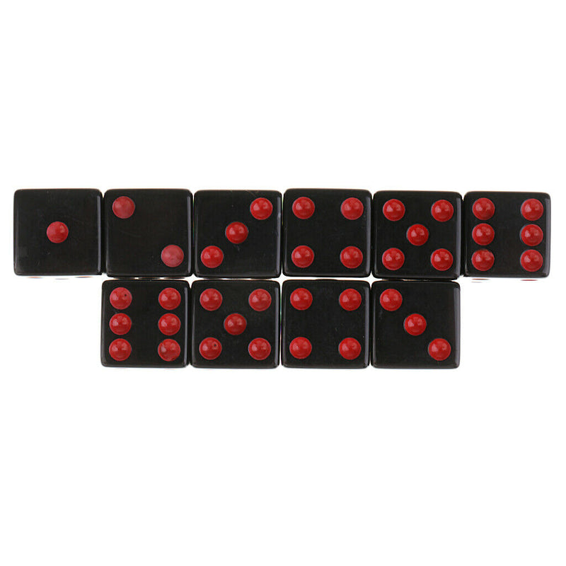 10pcs/pack D6 6-Sided Red Dice for Friends Party Game Entertainment Tools Table
