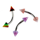 20pcs Colorful Stainless Steel Cone Barbell Curved Eyebrow Rings Bars Pierc G8A8