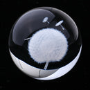 60mm Dandelion Crystal Ball Glass Sphere Display Meditation Ball Home Decoration