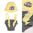 Newborn Baby Infant Crochet Knitted Hat Suspender Pants Photography Props