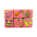 6 in 1 Infant Baby Cloth Rattle Soft Blocks Cube Set Building Educational Toys