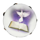 Tambourine Double Row Jingles Tamborine with Dove Bible Patter for Church