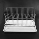 Deluxe Chrome-Plated Steel Foldable X Shape 2-Tier Shelf Small Dish Drainer