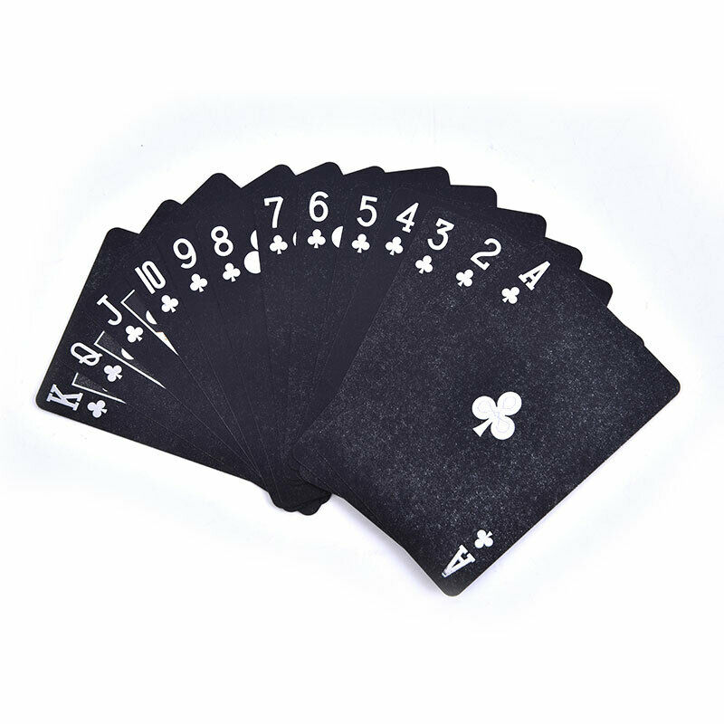Waterproof Playing Card Home Game Black Poker Cards Waterproof Board Games T Hn