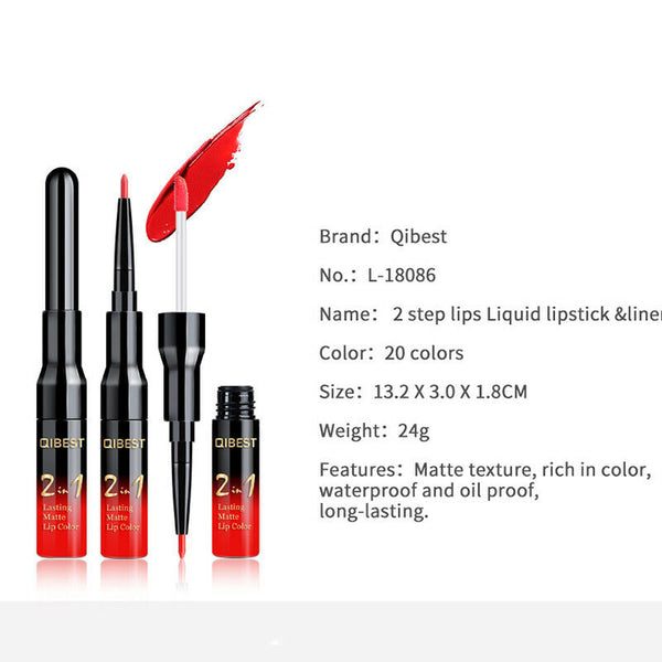 QiBest Lip Liner Pencil Lipgloss Lip Tint Makeup Lipstick Waterproof Nude L L6Q3