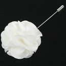 Men's Suit Boutonniere Lapel Pin Flower Brooch (White) H3D2