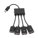 Type-C Male To Female Micro USB 3USB2.0 Port OTG Cable For Smartphone Tablet
