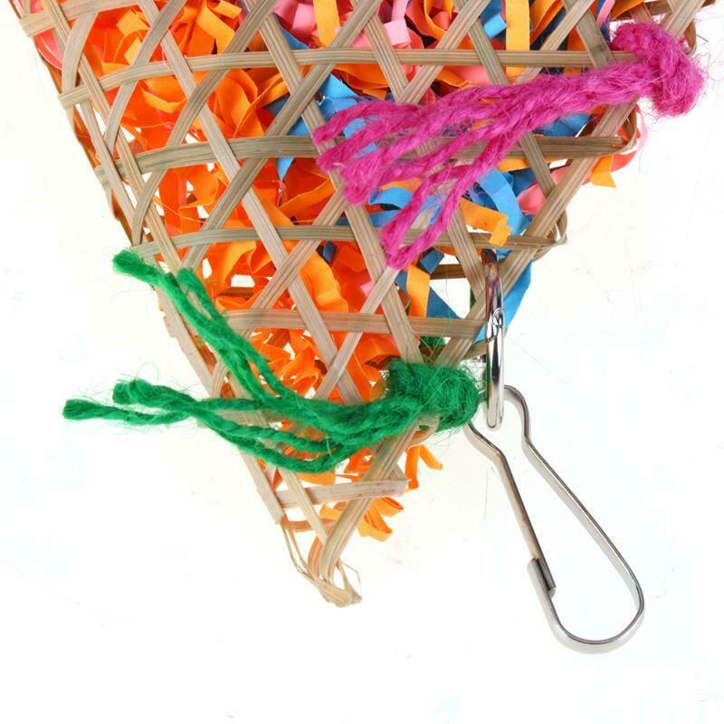 Colorful Bamboo Weave Cotton rope Swing Parrot Bird Toys Cockatiel Chewing
