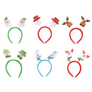 6 Pieces Christmas Headbands - Funny Reindeer Snowman Head Boppers for kids