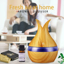 300mL Wood Grain Aroma Essential Oil Diffuser Air Humidifier (Light Brown)