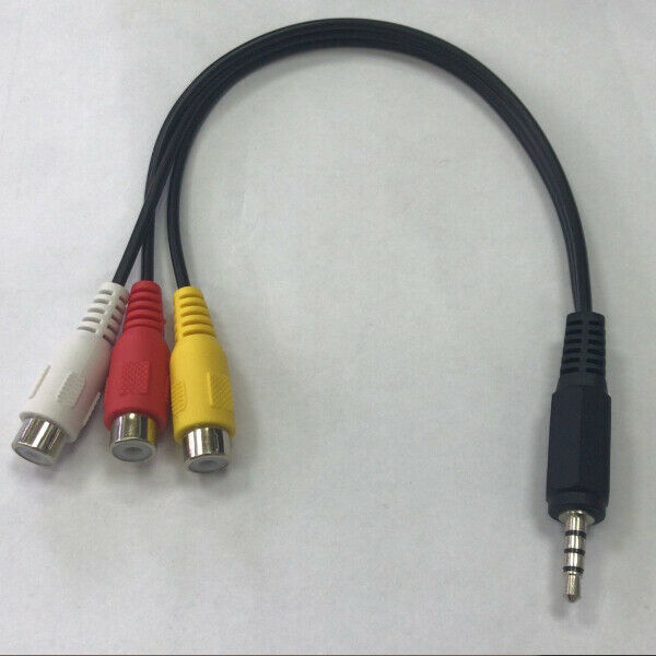 2.5mm Mini AV Male to 3RCA Female M/F Audio Video Cable Stereo Jack Adapter X2Q7