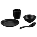 Dinnerware Set 4pc Dinner Plates Cups Bowl Dishes Home Wedding Gift Black