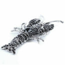 Black alloy Lobster Brooch Pin Animal Shaped Fashion Jewelry Costume Access J4A9