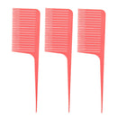 3x Professional Weaving Highlighting Foiling Hair Combs for Salon Tool Pink