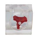 G1/4 Square 3 Impeller Flow Meter Indicator for PC Water Cooling(Red)