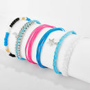 6pcs Boho Ethnic Weave Rope Bracelet DIY Beads Bangles Jewelry (Style 9) A