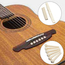6 Bridge Pins + saddle + bridge saddle Bone / Bone Acoustic Guitar white N8S4