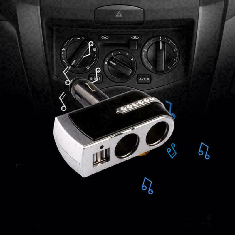 Dual USB 2 Way Car Cigarette Lighter Socket Splitter DC U0F9 Adapter Charge R6K7