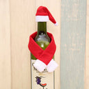 Merry Christmas Scarf Hat Wine Bottle Bag Cover Xmas Festival Party Table Decor