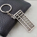 4 Pcs Creative Stainless Steel Chinese Abacus Keyring Keychain Mathematics  F7S4