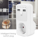 Dual USB EU Plug Timing Socket Timer Switch Countdown Outlet Controller