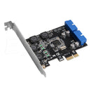 2 Port 19Pin USB 3.0 Card PCI-e to Internal 20Pin Ports Male PCI Express Adapter