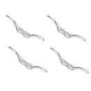 4x Bolt-on 4" Rope Cleat Hook StainlessSteel Tie Down for Boat Deck Flagpole