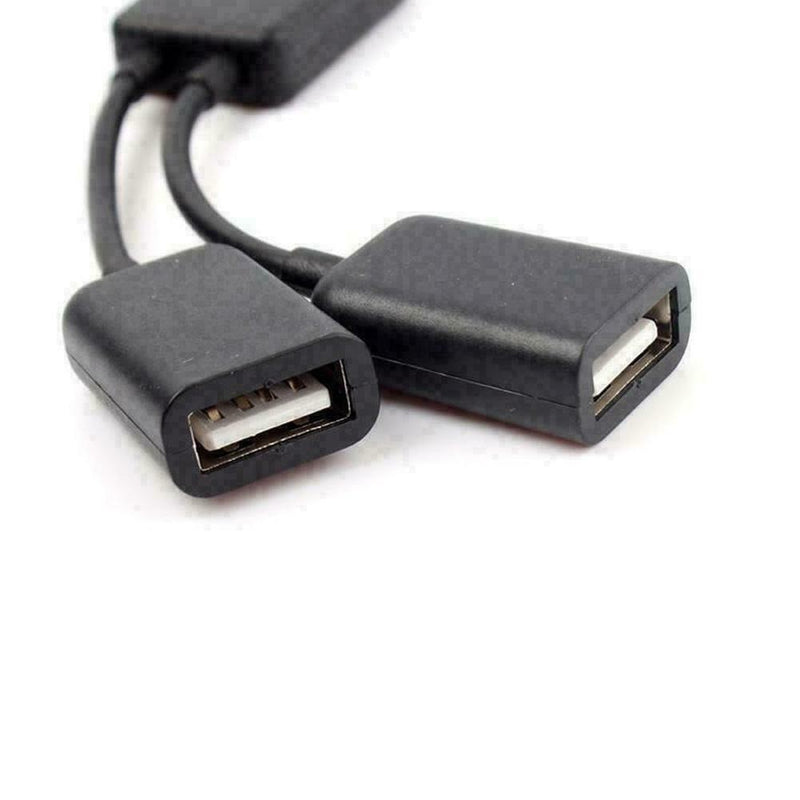 Dual Micro USB OTG Hub Host Adapter Cable For Tablet Phone Smart PC U5P6 X6L1