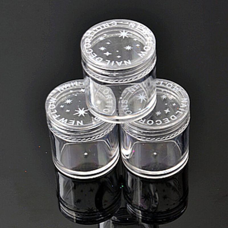 10x Plastic  Clear Empty Nail Art Storage Box Rhinestone Bead Container GreS Gw
