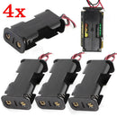 4 Pcs Black Plastic Battery Holder Case w Wired for 2 x AA Batteries ~ Free ship