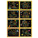 10 Pcs Stick Paper Scratch Painting Craft Drawing Art Colorful Kids Magic