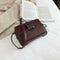 Retro Messenger Bag Women Leather Small Shoulder Handbag Purse (Wine Red) A