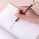 1X(5 Pcs Big Crystal Diamond Ballpoint Pen,Metal Ballpoint Pen Office Suppl