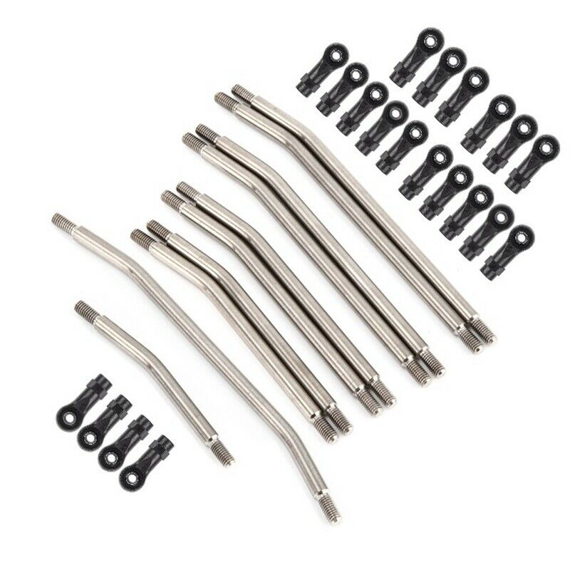 10Pcs Metal Link 5mm Rod Ends Linkage Set for Axial SCX10 II 90046 90047 RC I8Y8