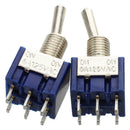 2 Pcs Blue Mini DPDT ON/ON Toggle Switchs w 6 Terminals F8T4